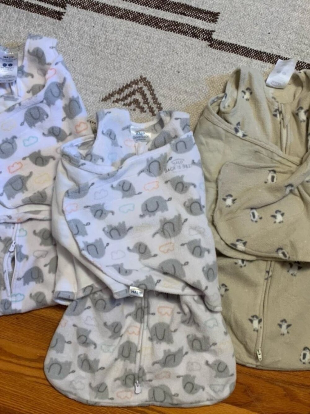 Halo sleep Sack Swaddle Newborn, Fleece, Lot Of 3